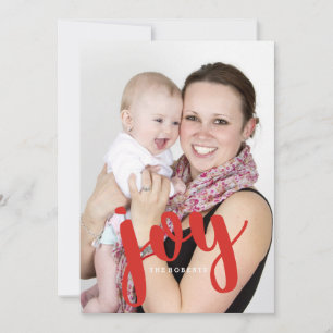 Joy Bold Red/Modern Photo Helgdag Card Julkort