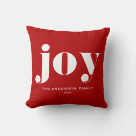 JOY Bold Typography Modern Julrött Kudde