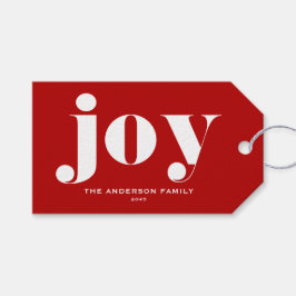 JOY Bold Typography Modern Julrött Presentetikett