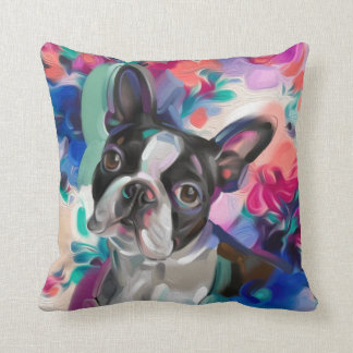 "Joy" Boston Terrier Hund Art-kudde Kudde