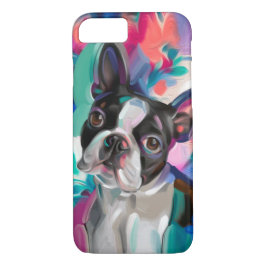 "Joy" Boston Terrier Hund Art Phone-väska