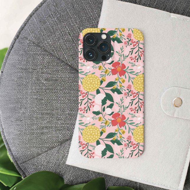 Joy Botanias Blommigt Festive Garden Mönster Rosa (Joy Botanical Floral Festive Garden Pattern Pink Case-Mate iPhone Case)