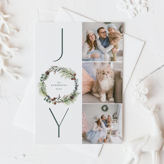 JOY Botanical Gräs, andningsfoto som kollapsar jul Helg Vykort (Skapare uppladdad)