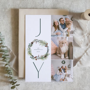 JOY Botanical Gräs, andningsfoto som kollapsar jul Helgkort