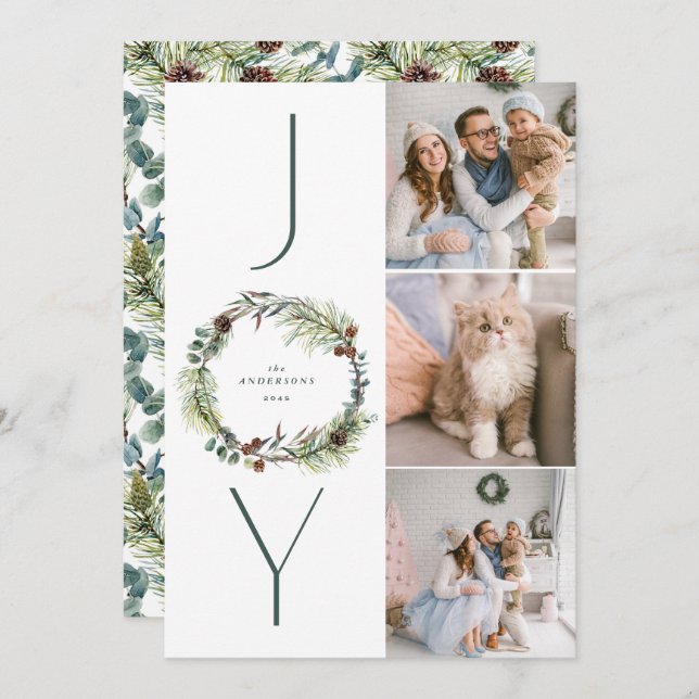 JOY Botanical Gräs, andningsfoto som kollapsar jul Julkort (Fram/baksida)