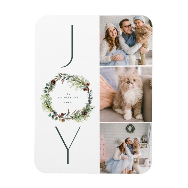 JOY Botanical Gräs, andningsfoto som kollapsar jul Magnet (Vertikal)