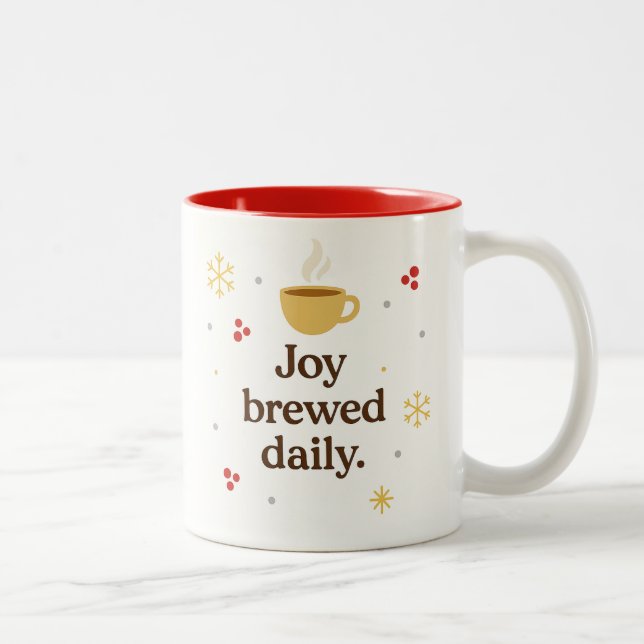 Joy Brewed Daily – Cozy Holiday Coffee Mug Två-Tonad Mugg (Höger)