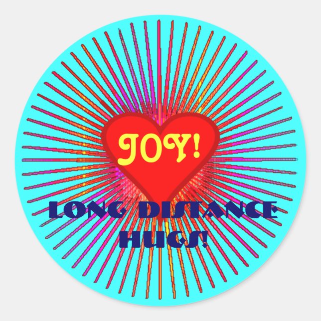 Joy Burst Hugs Stickersq Runt Klistermärke (Framsida)