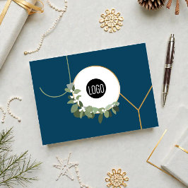 Joy Business Logotyp Glad helg Blue Julkort