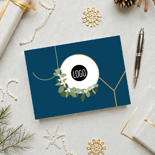 Joy Business Logotyp Glad helg Blue Julkort