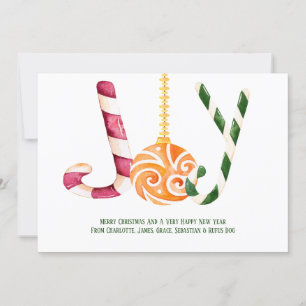 Joy Candy cane Photo Personlig jul Julkort