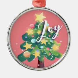 Joy Carton Julgran Rosa Metall Ornament