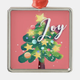 Joy Carton Julgran Rosa Metall Ornament