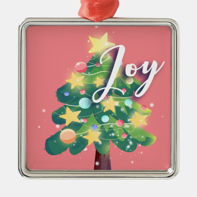 Joy Carton Julgran Rosa Metall Ornament (Framsidan)