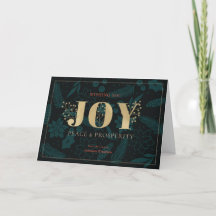 JOY Chic Navy Blue Business Helgdag Card