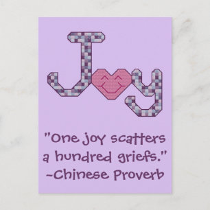 Joy Chinese Proverb Vykort