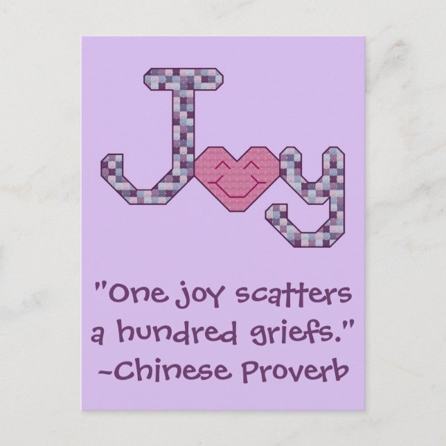 Joy Chinese Proverb Vykort (Framsida)