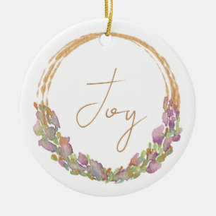 Joy Christian Bible Verse vattenfärg jul Julgransprydnad Keramik
