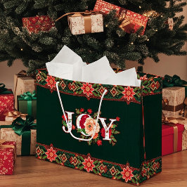 JOY christmas blommigt gräns