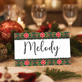 JOY christmas blommigt gräns Placeringskort