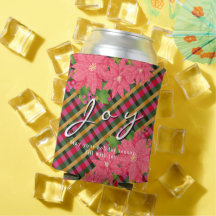 Joy Christmas Poinsettia Plaid Business Logo Gift