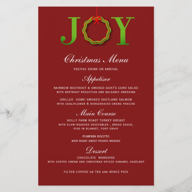 JOY CHRISTMAS WREATH | CHRISTMAS MENU (Framsida)