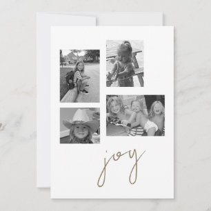 Joy Collage B/W-fotoplatta Helgdag Card Julkort
