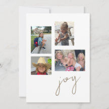 Joy Collage Photo Flat Helgdag Card