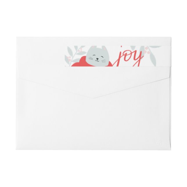 Joy Cute-julkatten. Vinterdjur (helgdag) Etikettband (Baksidan)