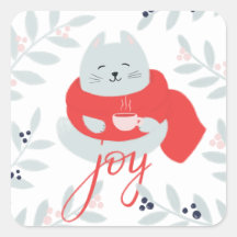 Joy. Cute-julkatten. Vinterdjur (helgdag)