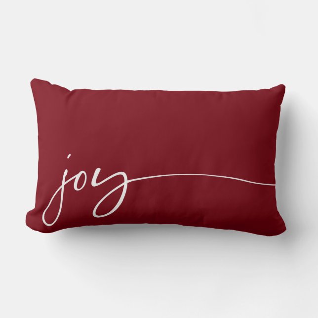 Joy Deep Red Elegant Script Typography-jul Lumbarkudde (Framsida)