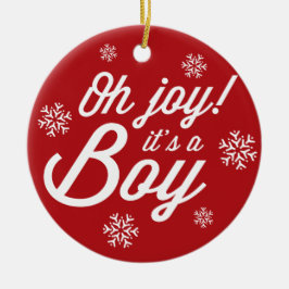 Joy, det är ett Helgdag-födelsemeddelande. Julgransprydnad Keramik