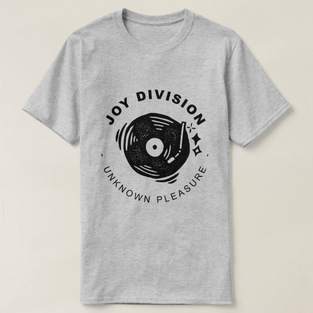 JOY DIVISION OKÄND NJUTNING VINYL T SHIRT (Design framsida)
