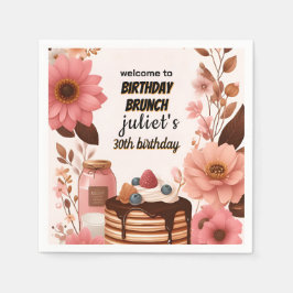 joy Donut-pannkakans vuxen rosa Brunch 30års födel Pappersservett