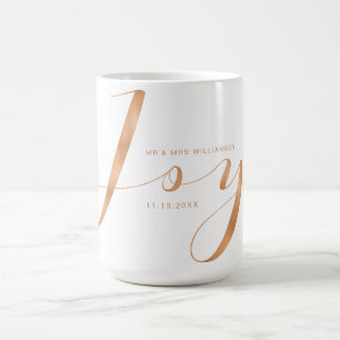 Joy   Elegant Copper Handwrite Mr & Mrs Helgdag Kaffemugg