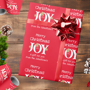 Joy! Elegant för glatt Chic Skript Röd julklapp Presentpapper