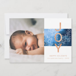 Joy| Elegant Modern Helgdag för julfoto Julkort