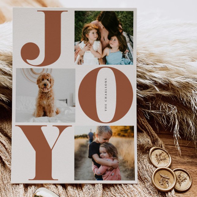 Joy Family Helgdag Collage Photo Cards Julkort (Skapare uppladdad)