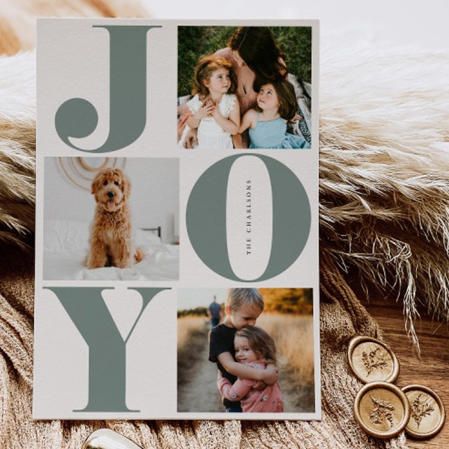 Joy Family Helgdag Collage Photo Cards Julkort (Skapare uppladdad)