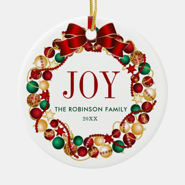 Joy Family Namn-julfransen Julgransprydnad Keramik (Framsidan)