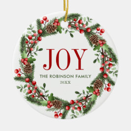 Joy Family Namn-julfransen Julgransprydnad Keramik