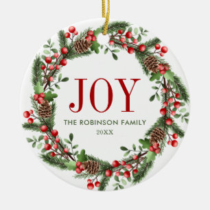 Joy Family Namn-julfransen Julgransprydnad Keramik