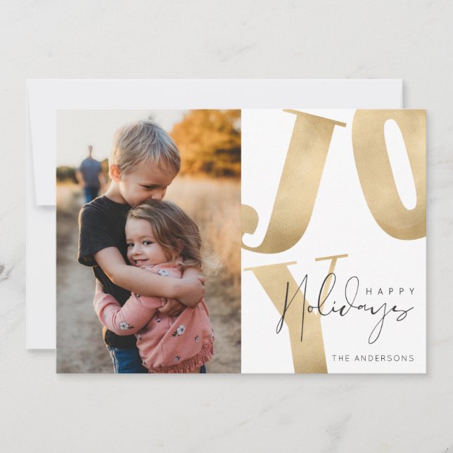 Joy Family Photo Glad helg jul Julkort (Framsida)