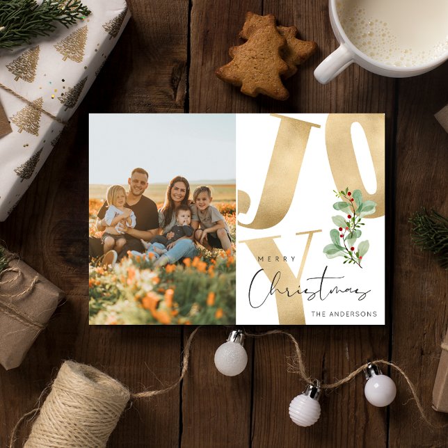 Joy Family Photo God jul Julkort (Joy Family Photo Merry Christmas Holiday Card)