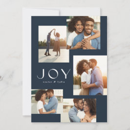 Joy fem fotokollage modern marin jul julkort