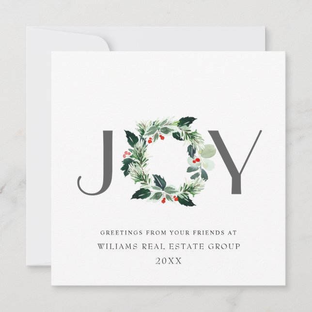 JOY Festiv Julkrans Julhälsning  Julkort (Framsida)