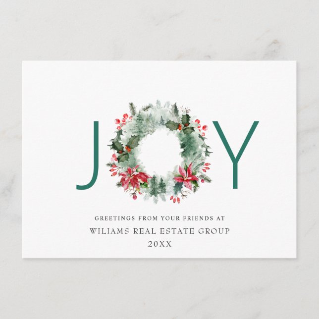 JOY Festiv Julkrans Julhälsning Julkort (Framsida)