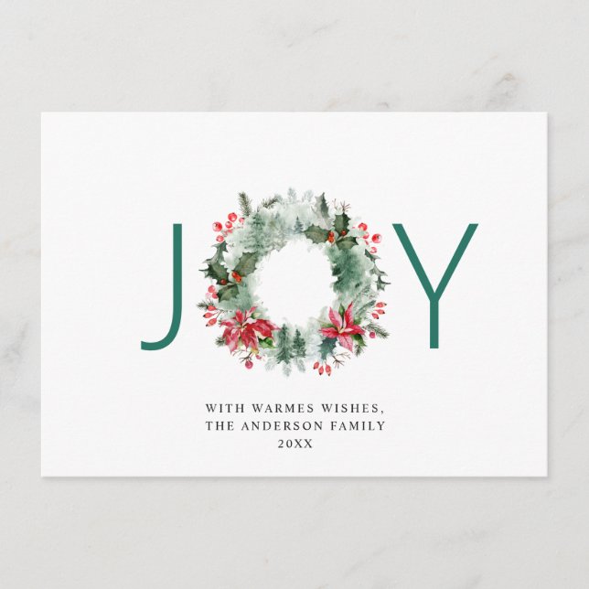JOY Festiv Julkrans Julhälsning Julkort (Framsida)