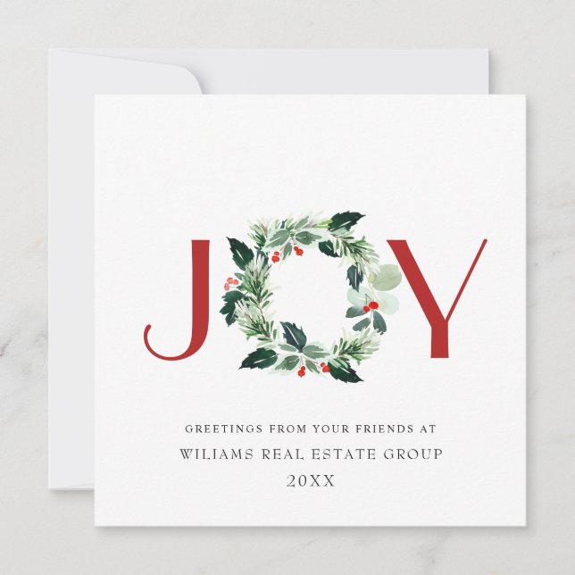 JOY Festiv Julkrans Julhälsning Julkort (Framsida)