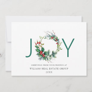 JOY Festiv Julkrans med Julbär Julhälsning Julkort